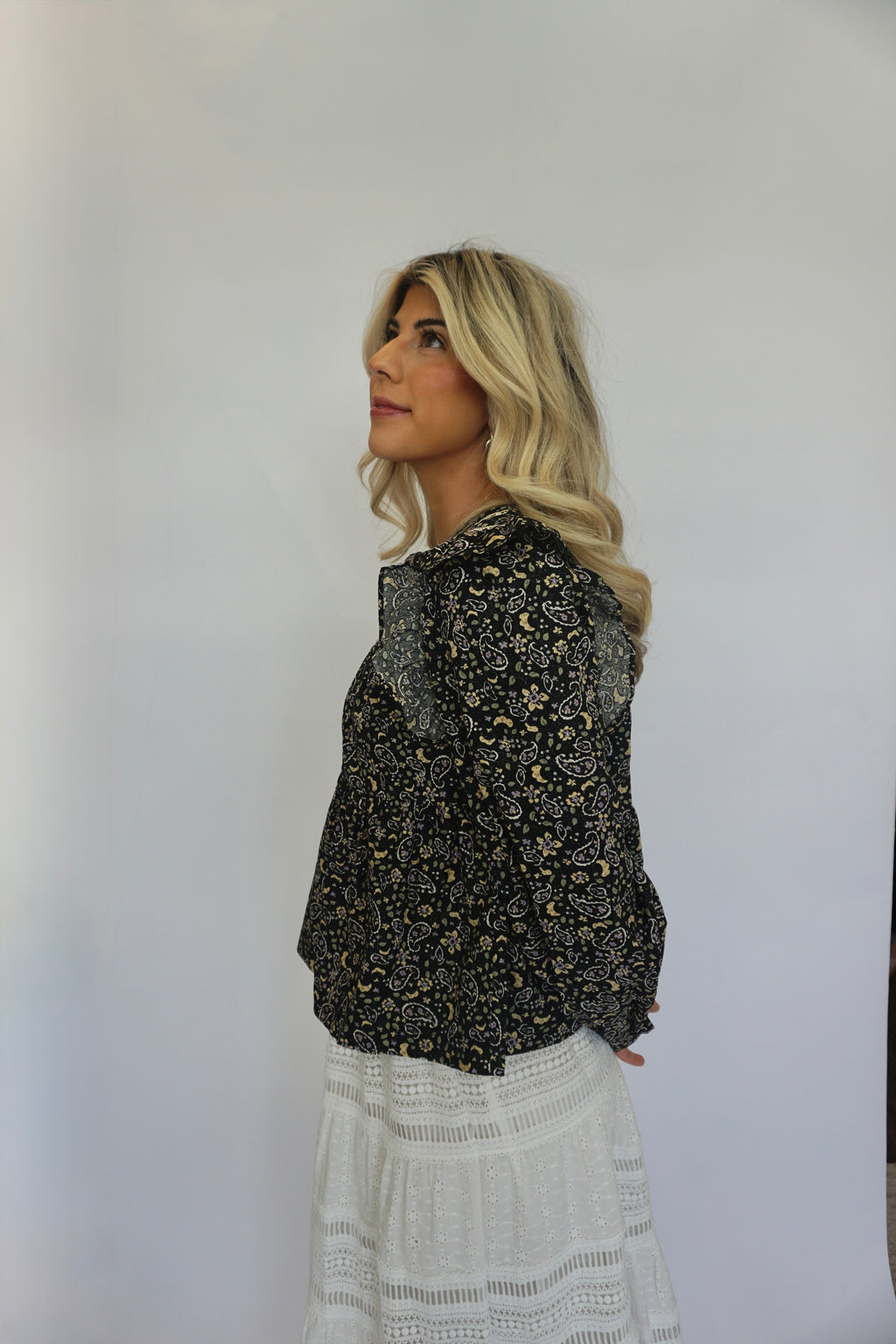 Paisley Petal Puff Sleeve