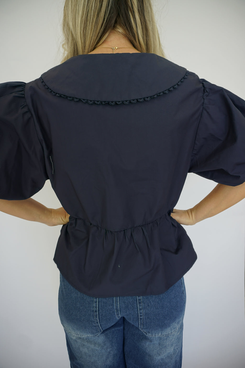 Navy Bloom Top