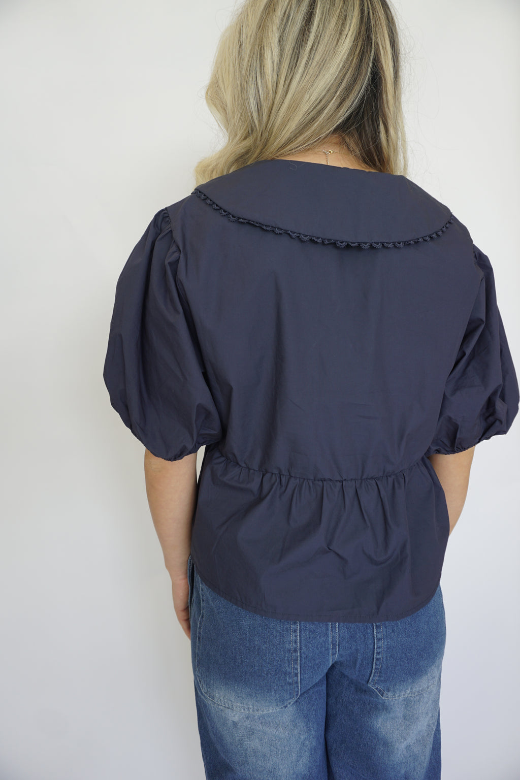 Navy Bloom Top