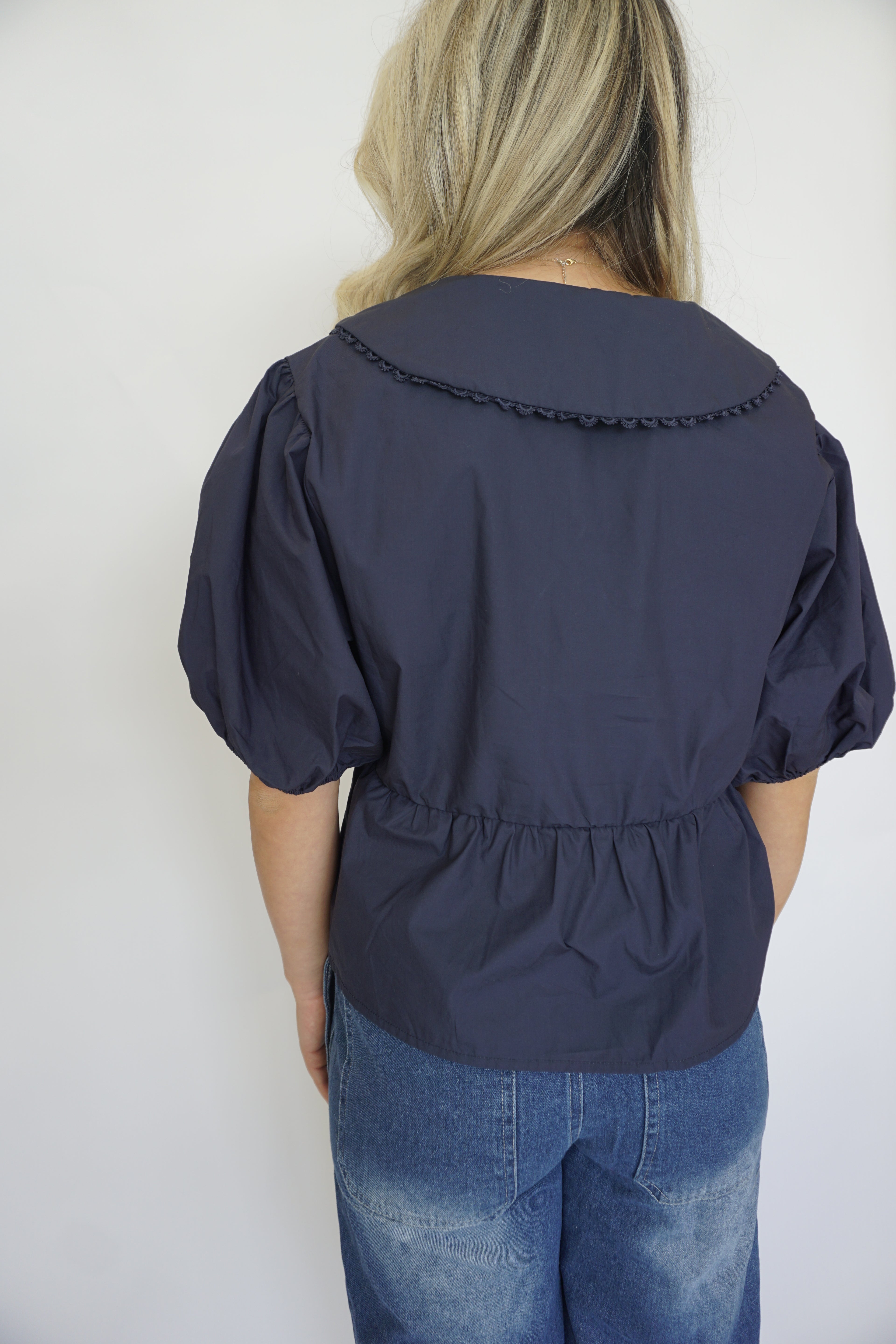 Navy Bloom Top
