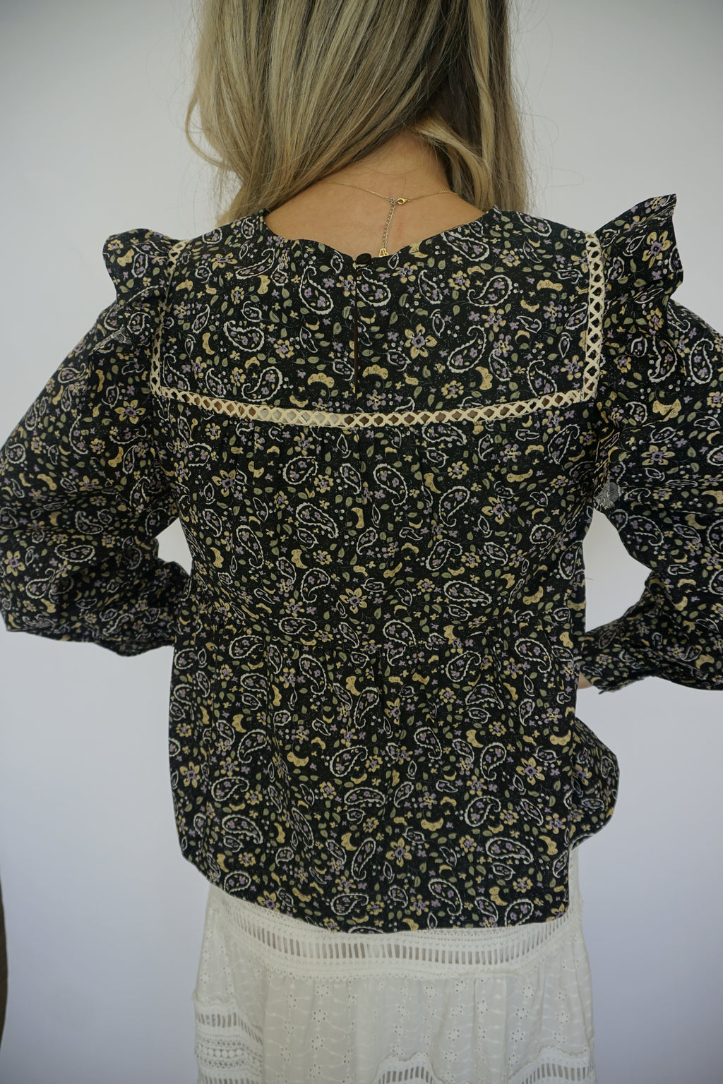Paisley Petal Puff Sleeve