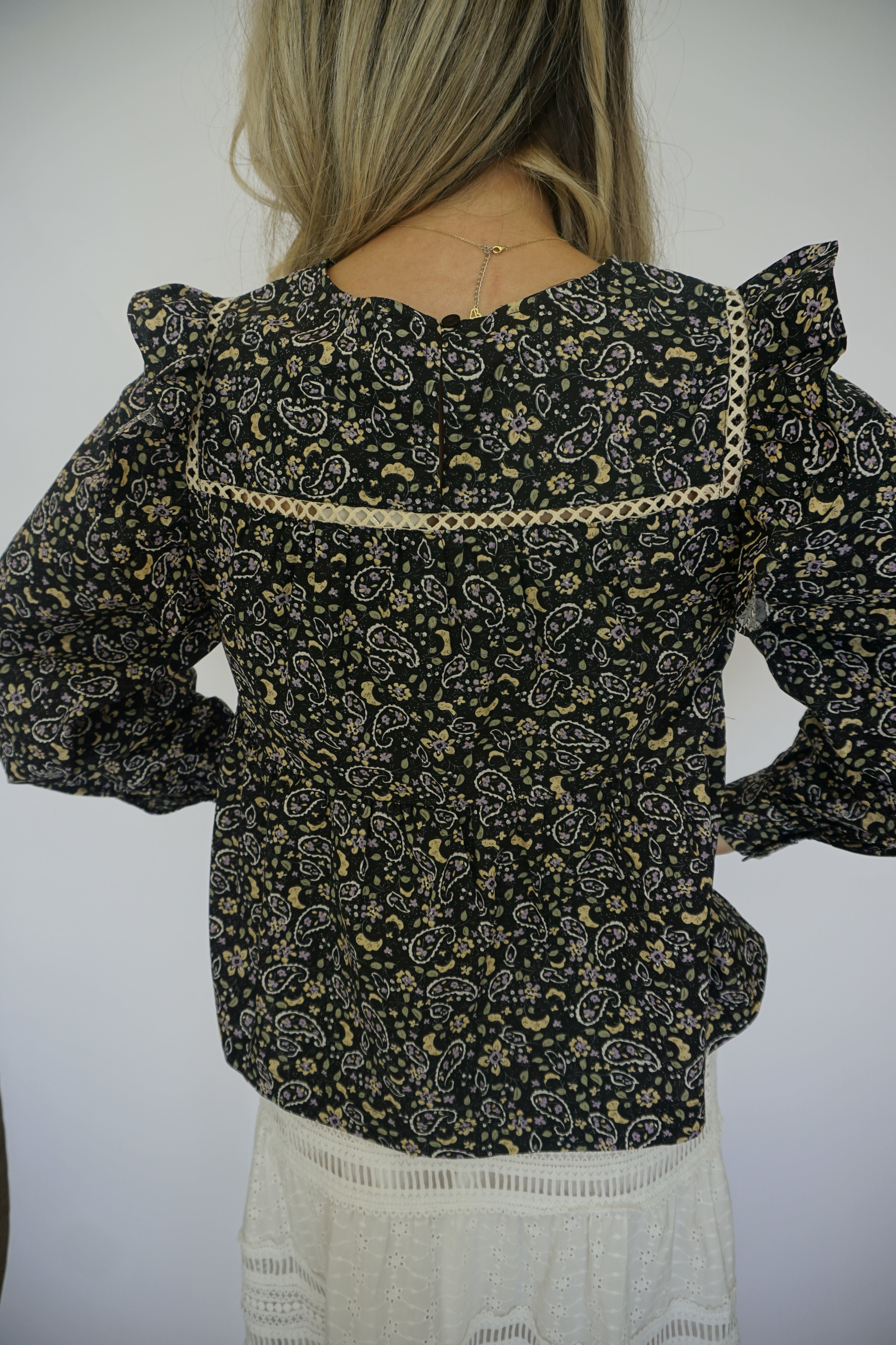 Paisley Petal Puff Sleeve