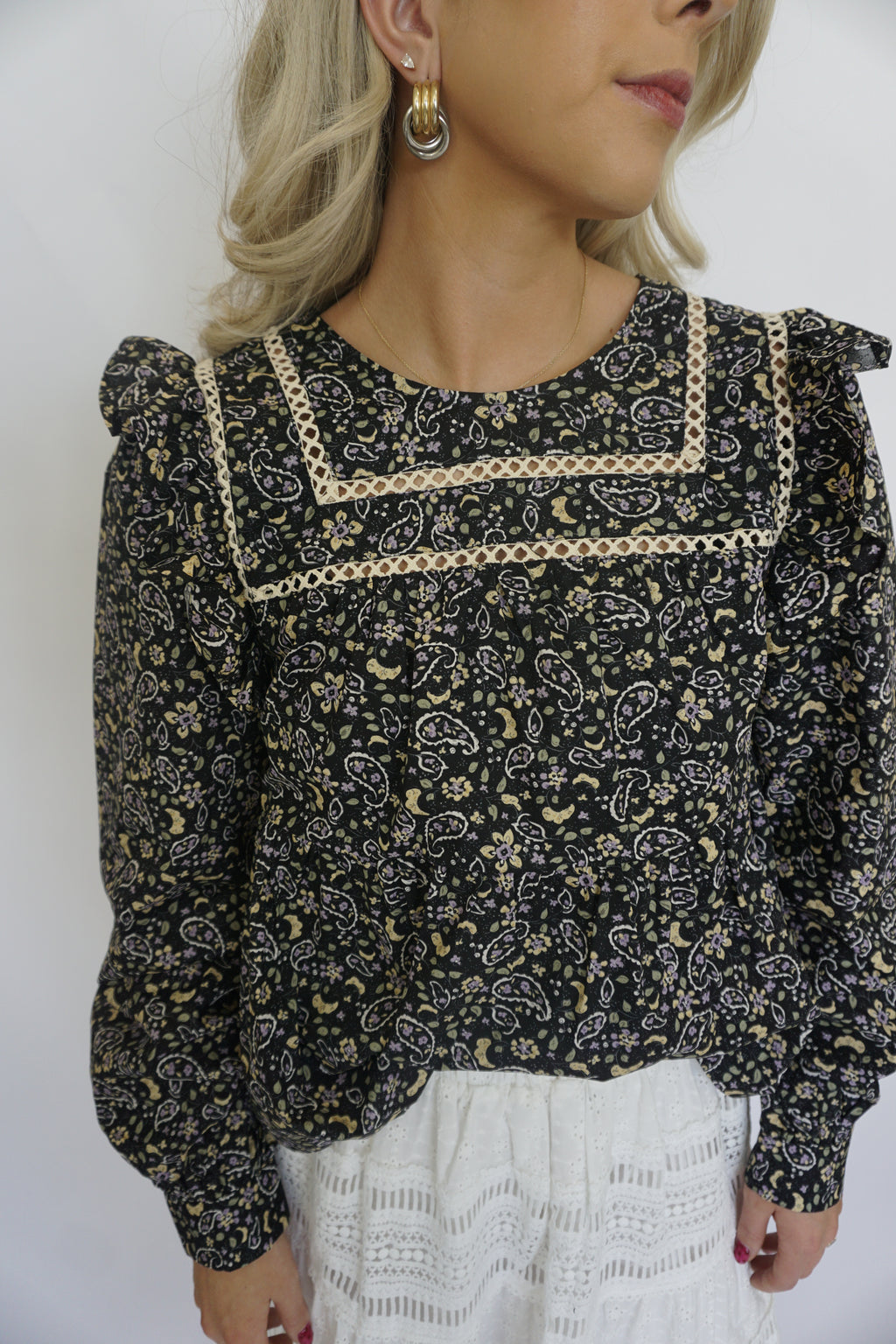 Paisley Petal Puff Sleeve