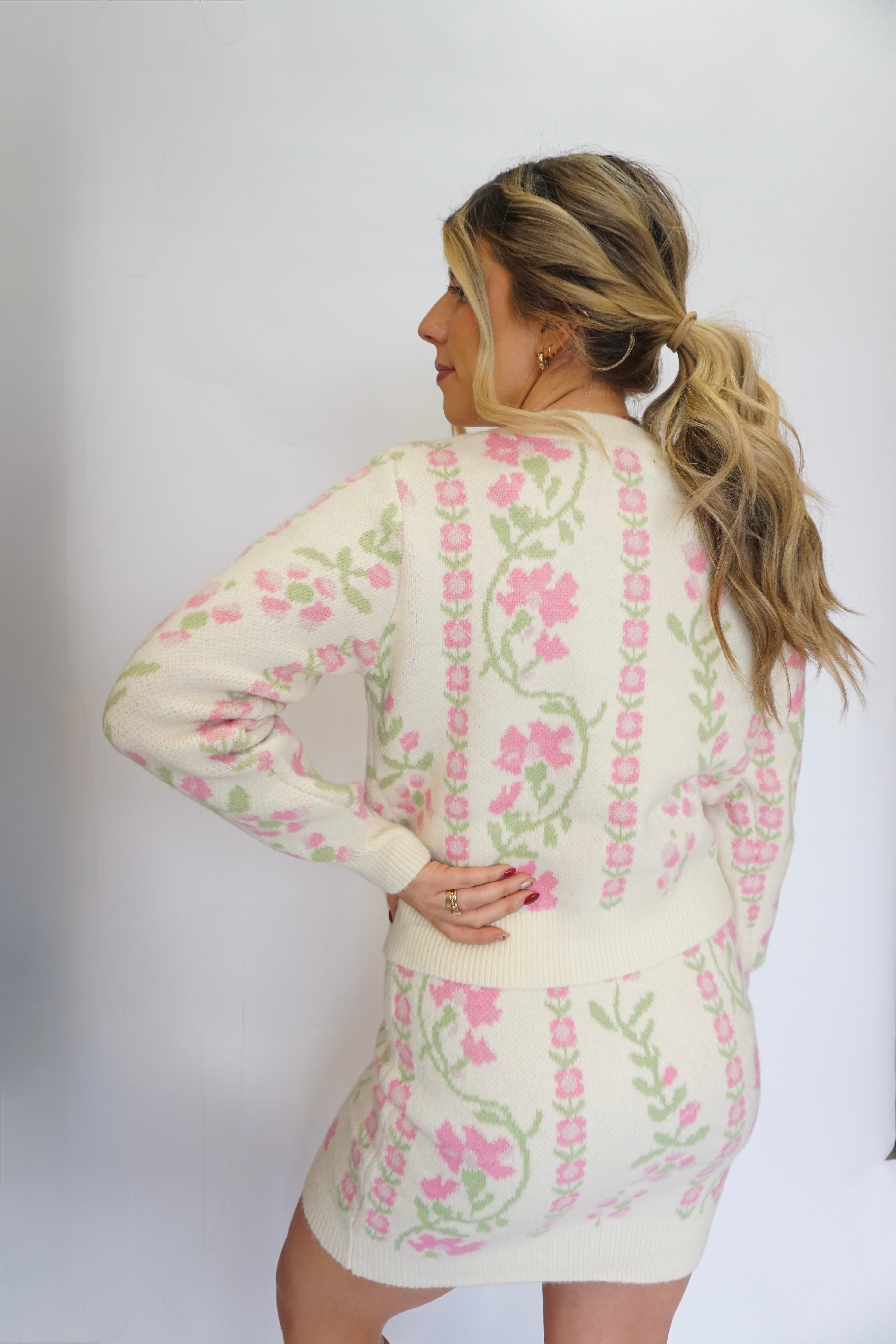 Sweetheart Knit Set - Mini Skirt