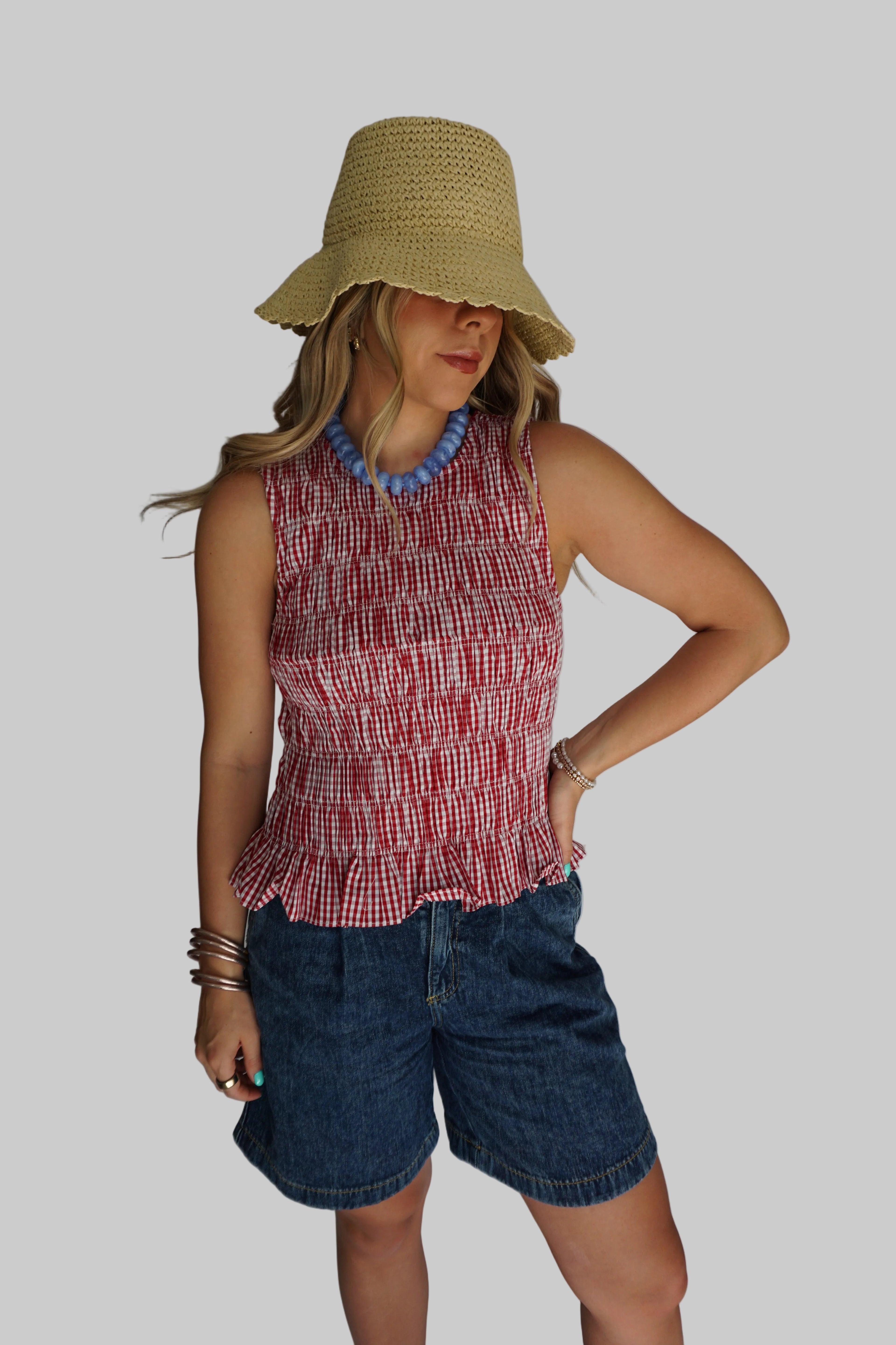 Picnic Days Gingham Smocked Tank
