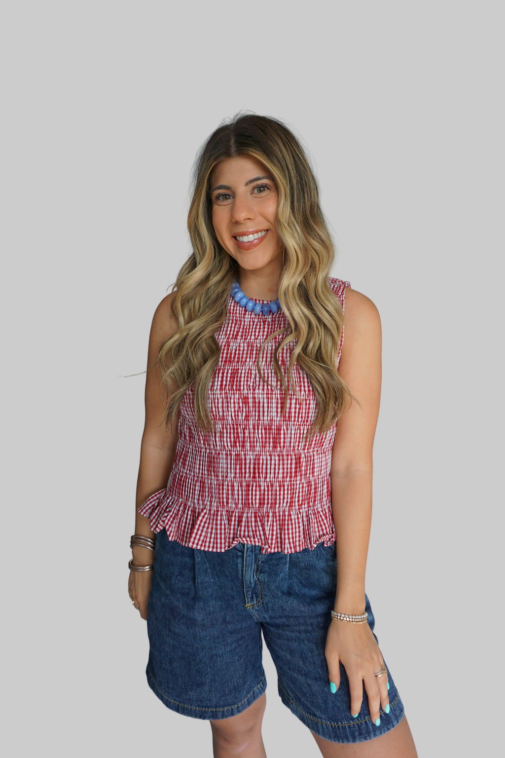 Picnic Days Gingham Smocked Tank