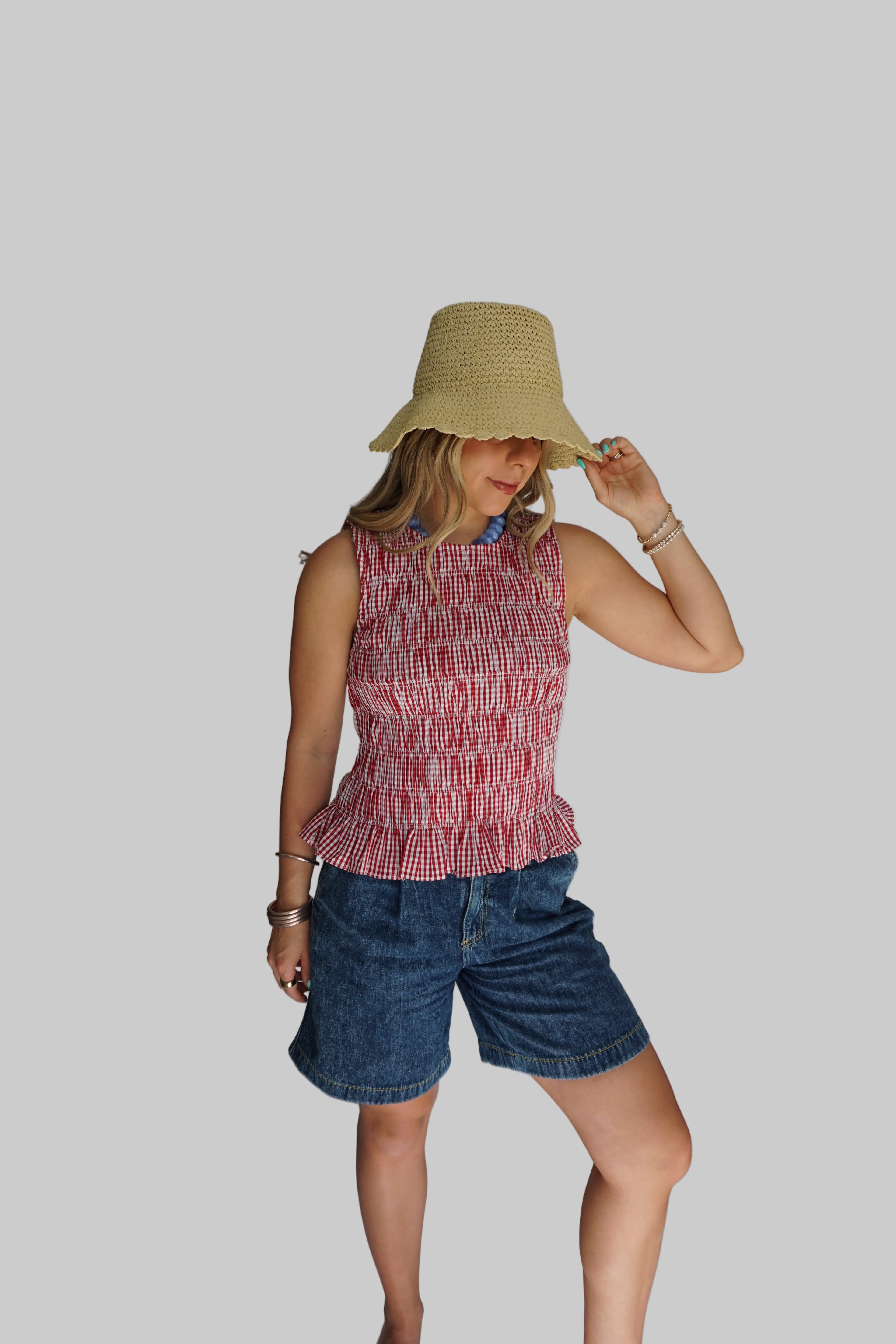 Picnic Days Gingham Smocked Tank