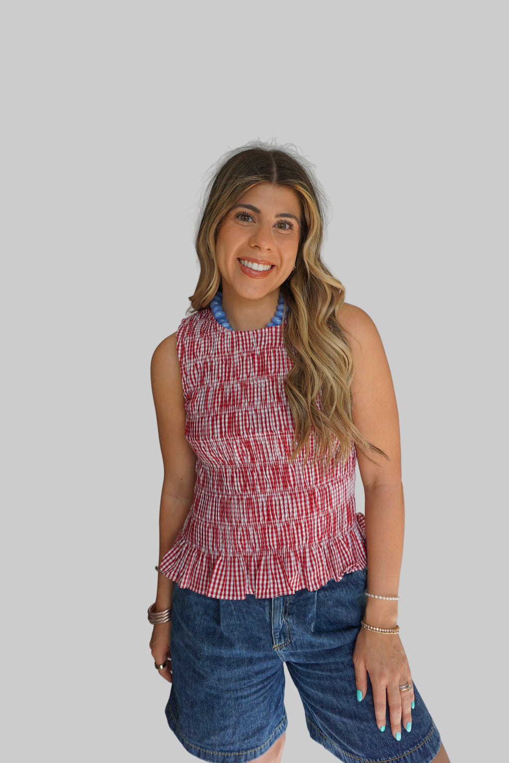 Picnic Days Gingham Smocked Tank