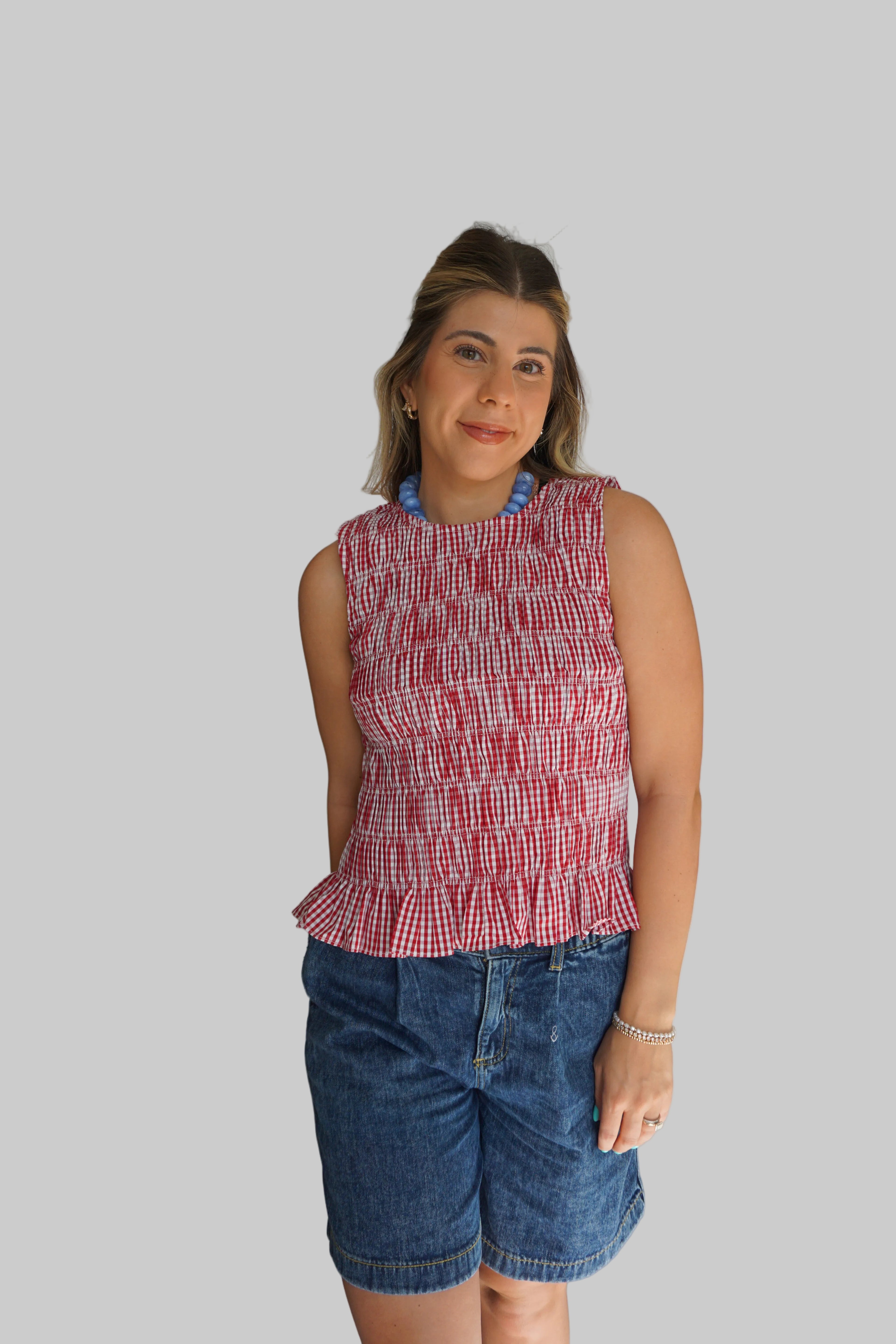 Picnic Days Gingham Smocked Tank