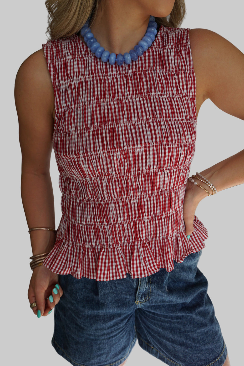 Picnic Days Gingham Smocked Tank