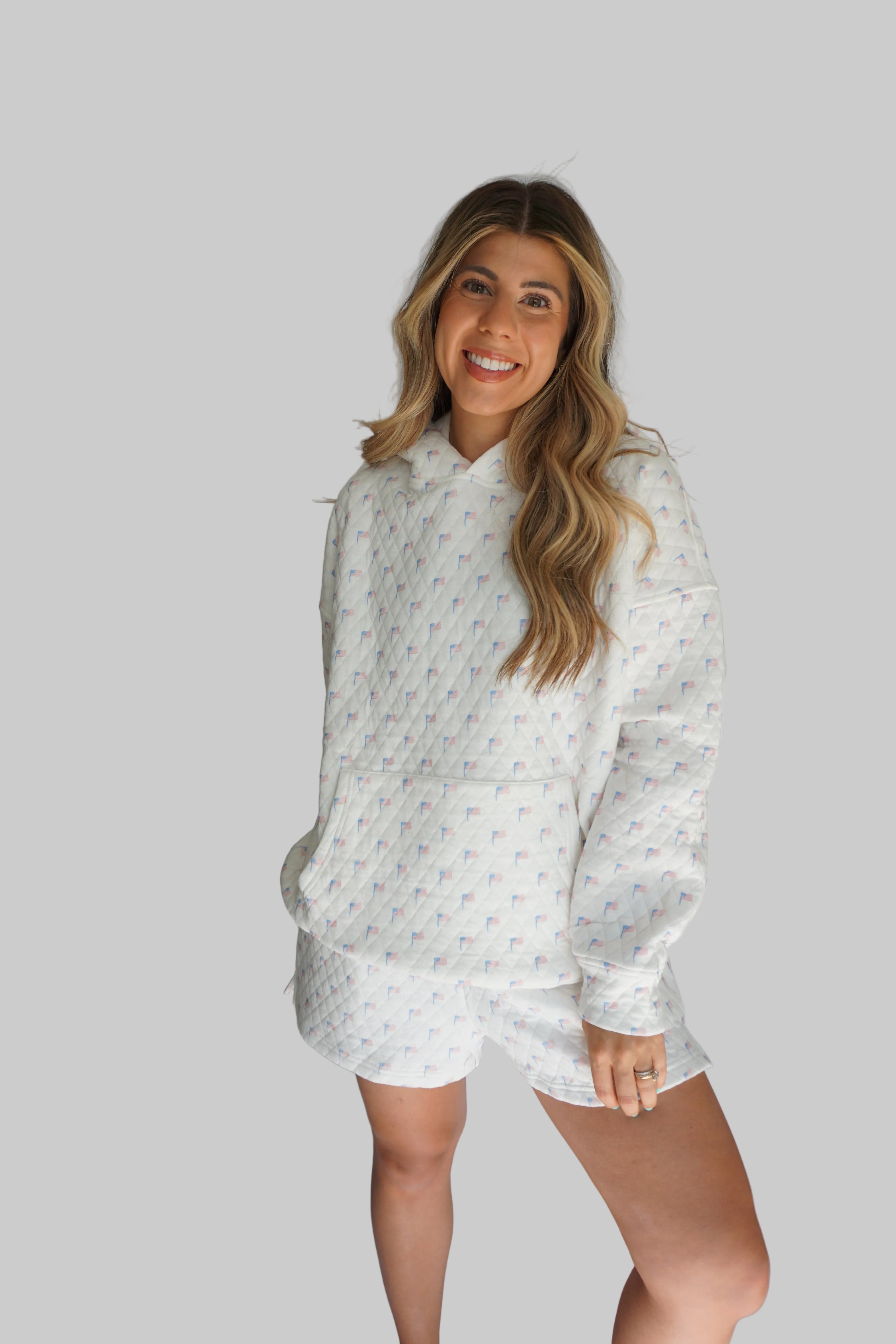 Stars & Stripes Quilted Lounge Set (Shorts)