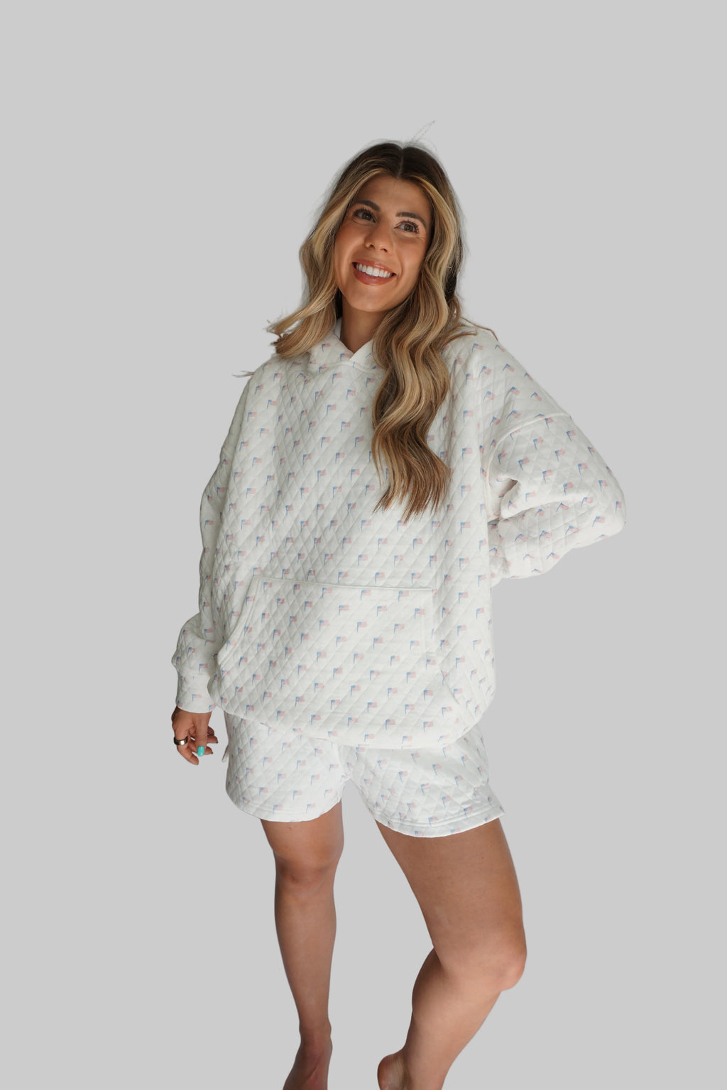 Stars & Stripes Quilted Lounge Set (Shorts)