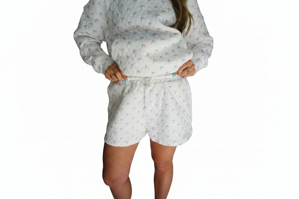 Stars & Stripes Quilted Lounge Set (Shorts)