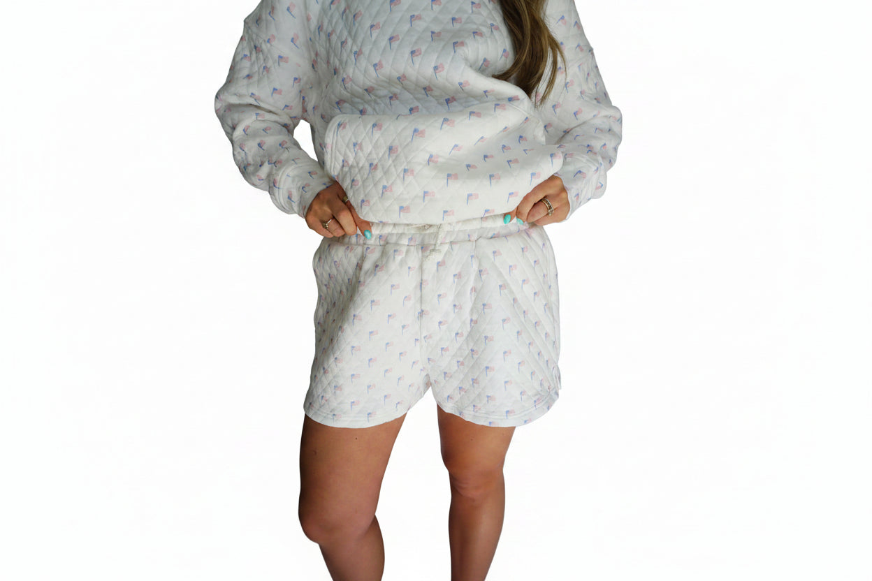 Stars & Stripes Quilted Lounge Set (Shorts)