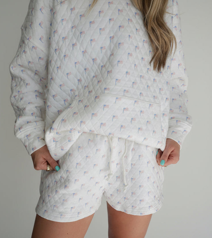 Stars & Stripes Quilted Lounge Set (Shorts)
