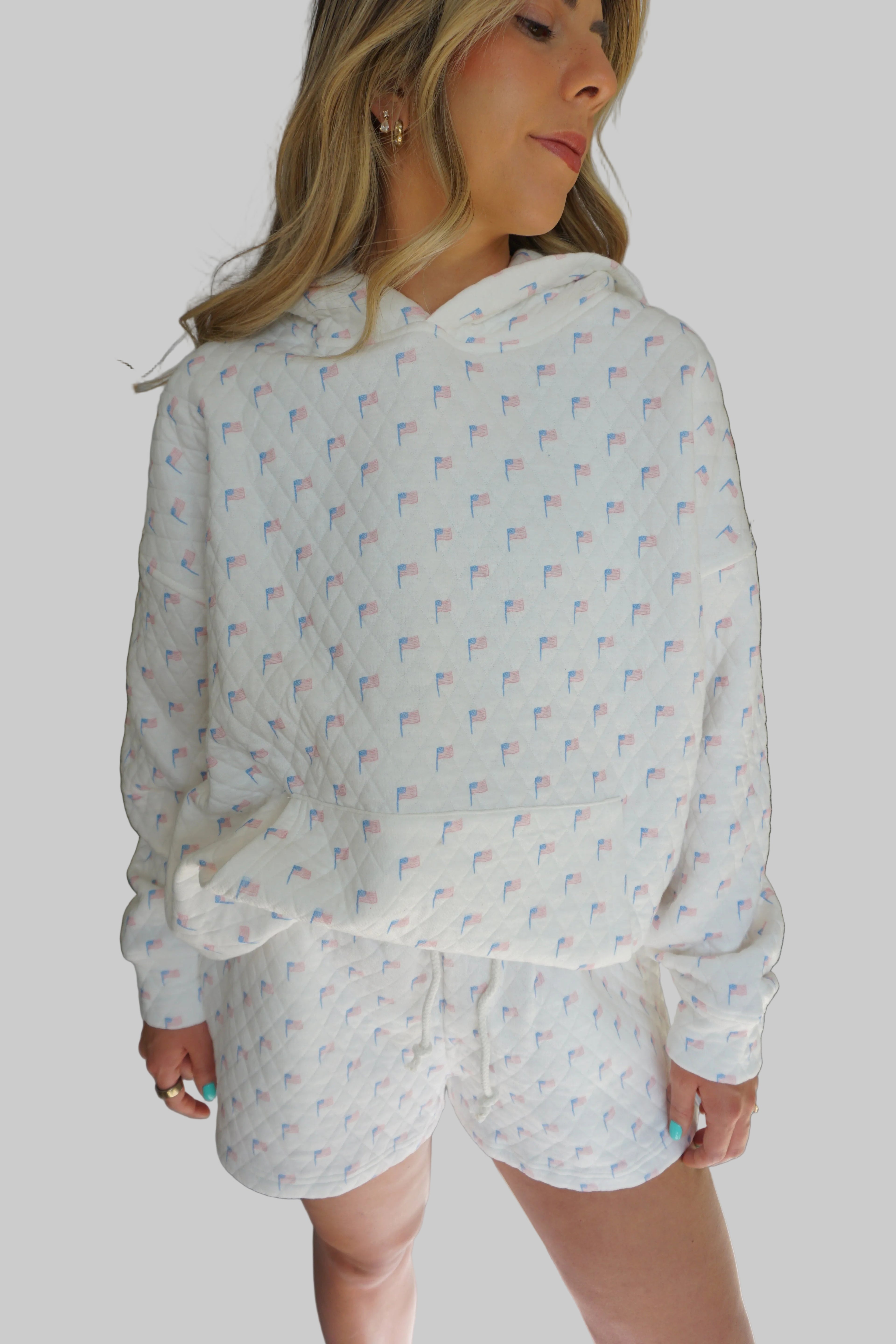 Stars & Stripes Quilted Lounge Set (Shorts)
