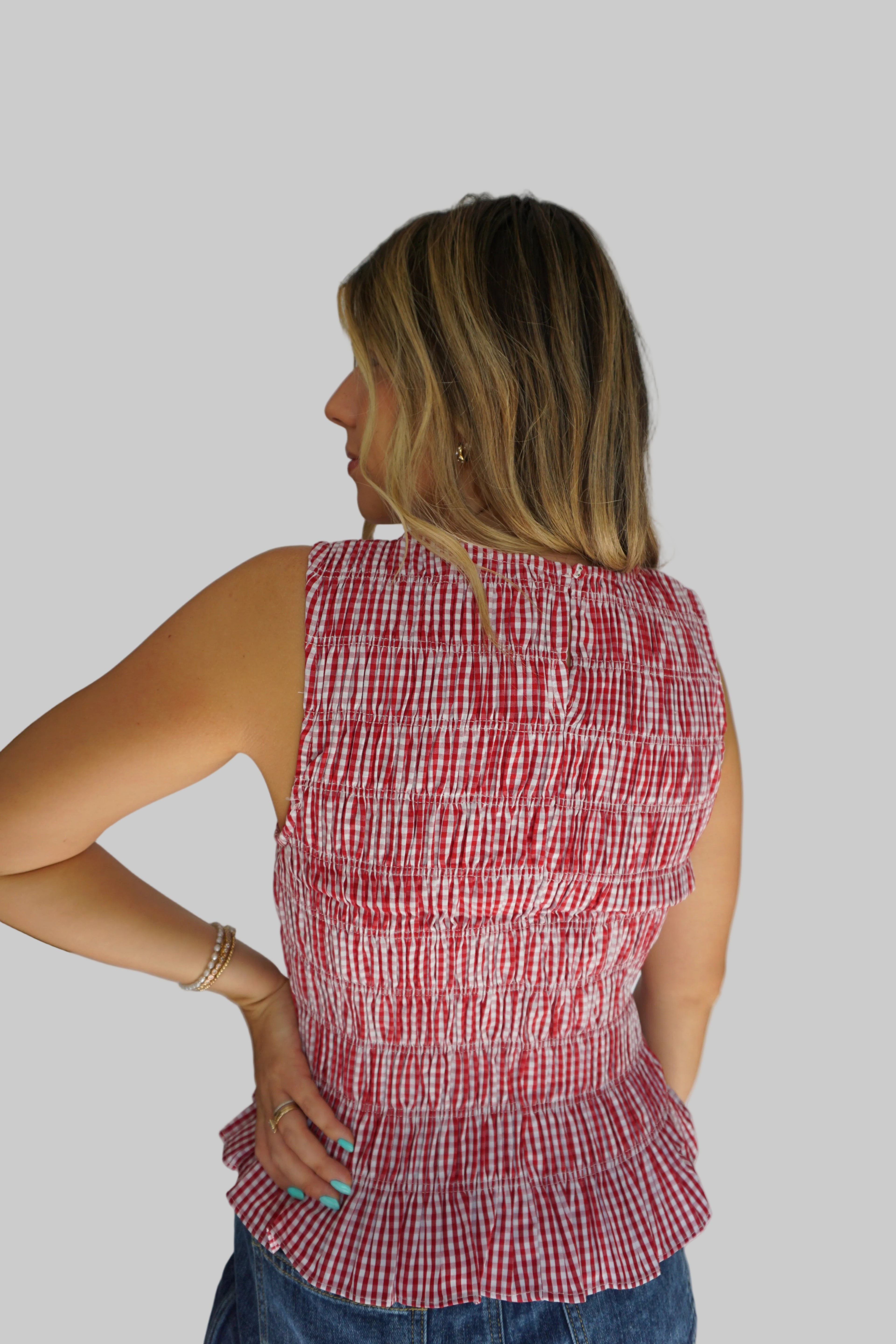 Picnic Days Gingham Smocked Tank