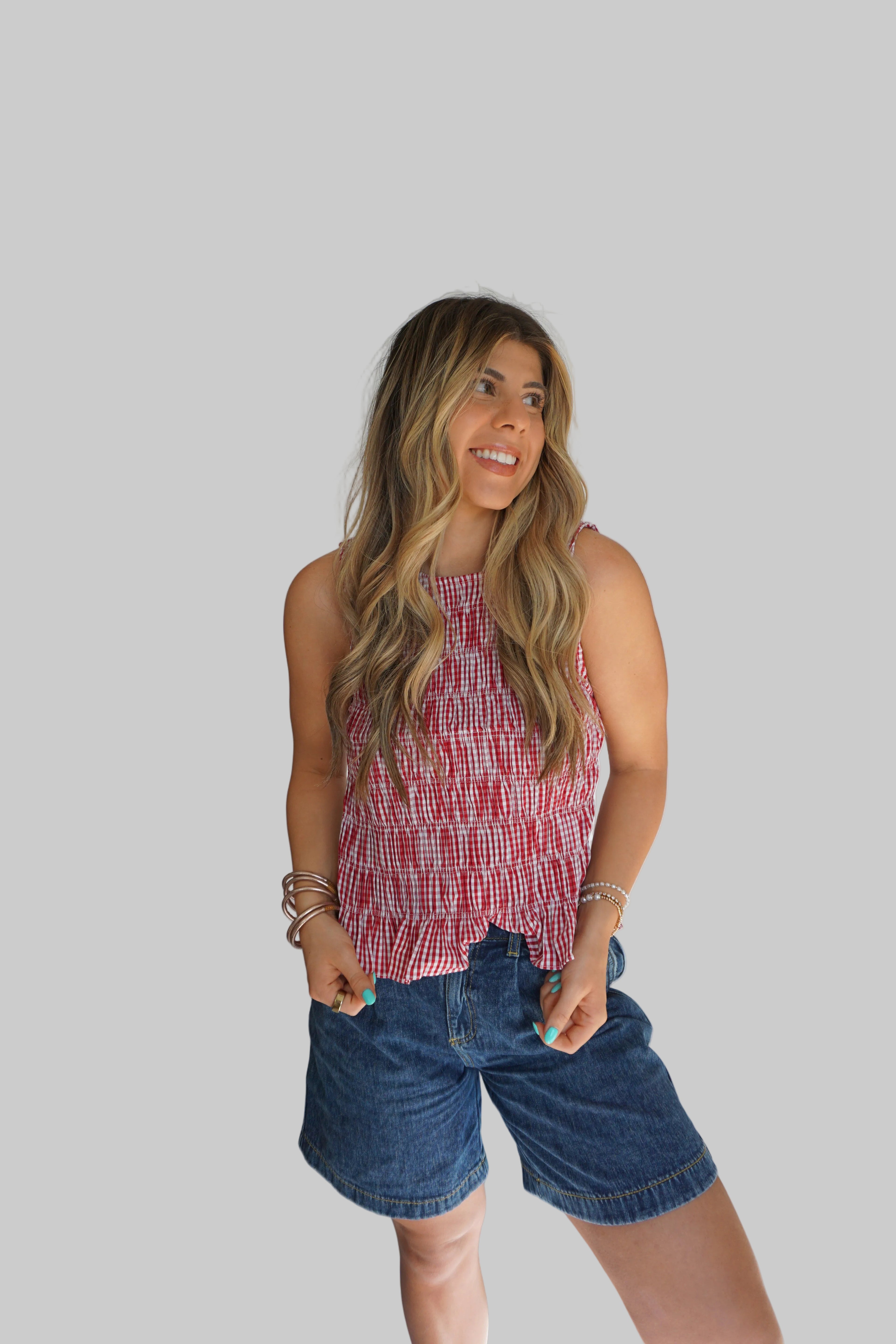Picnic Days Gingham Smocked Tank