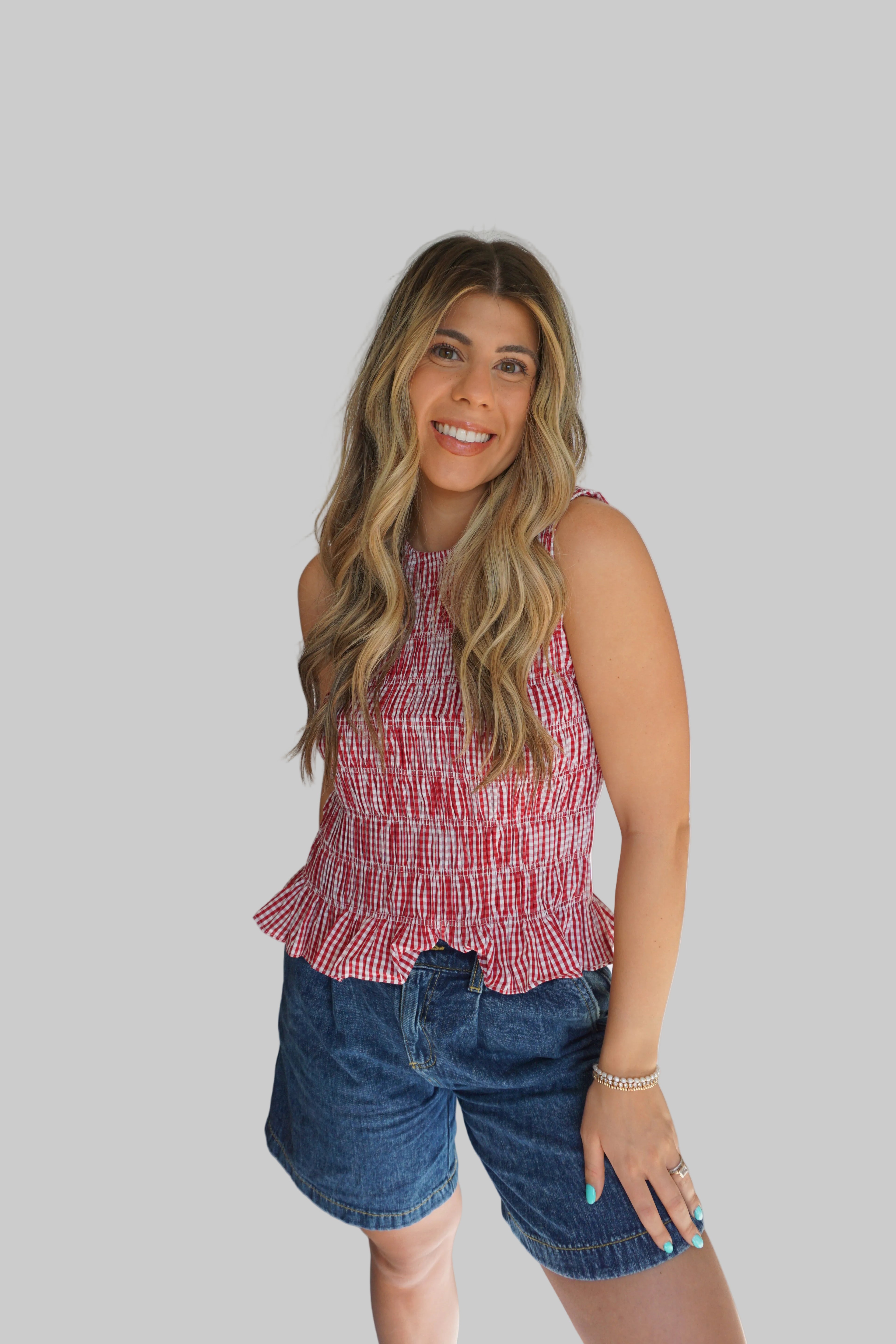 Picnic Days Gingham Smocked Tank