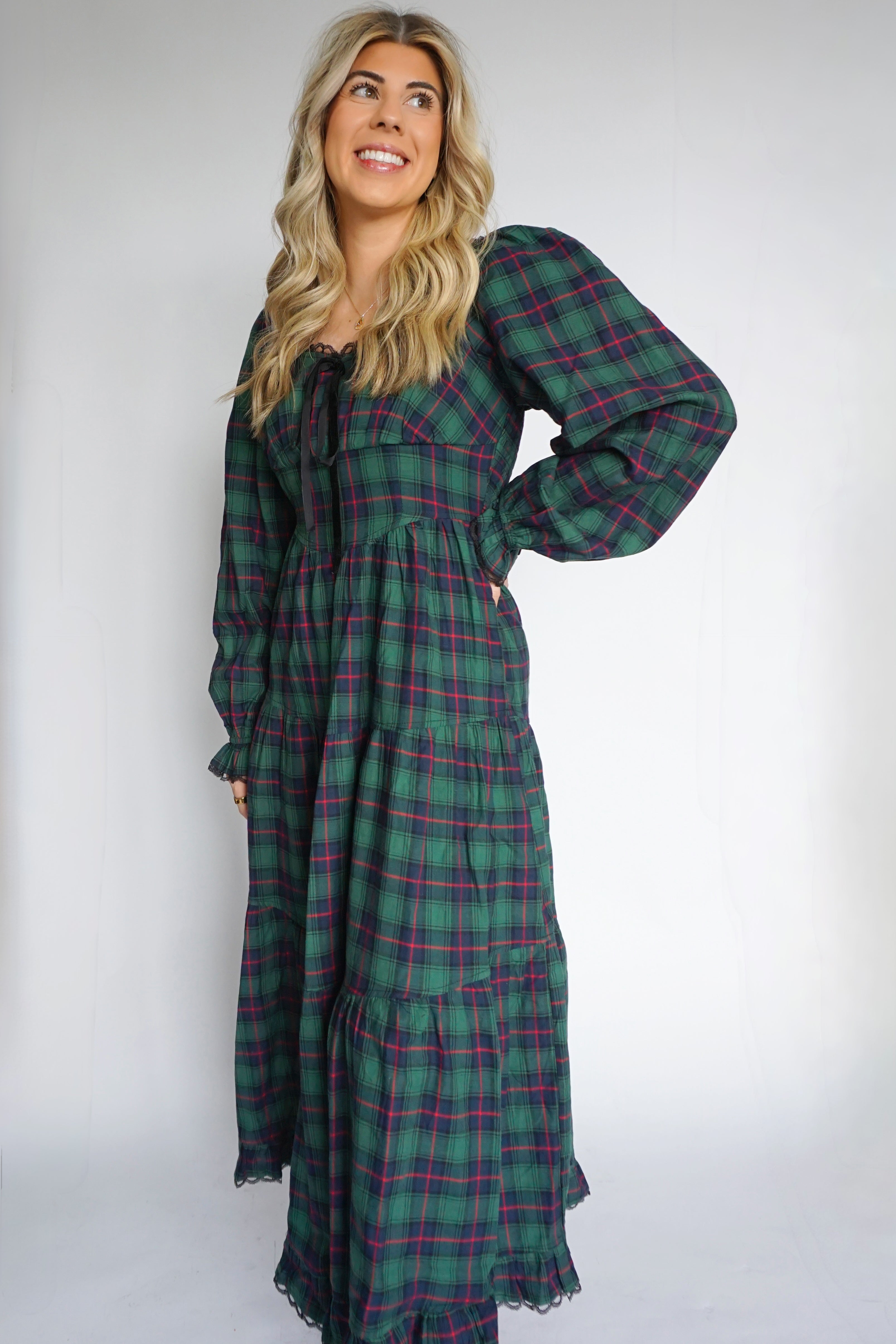 Evergreen Plaid Maxi