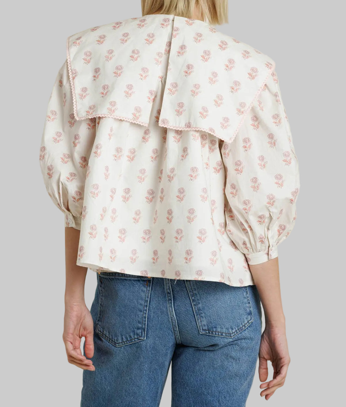 Pink Petals Collared Top